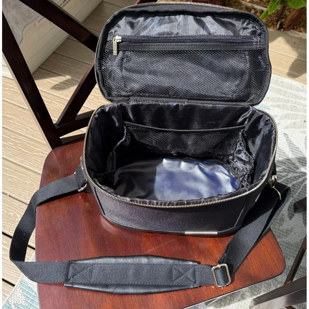Case Vanity Train Ted Baker London Black Gold Hardside Trolley Strap Cosmetic